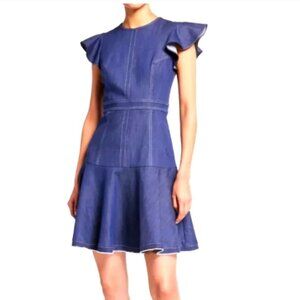 Shoshanna Denim Flutter Dress
